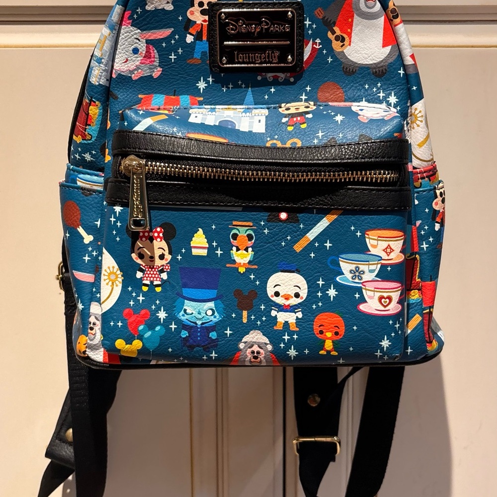 Loungefly Blue Disney Parks Character Print Mini Backpack